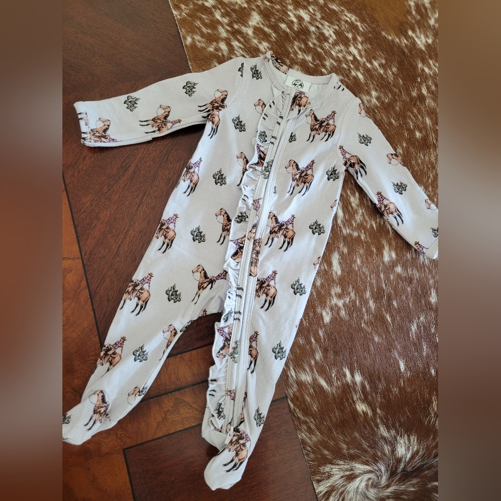 Cowkid clothing Co footie 0-3 mo